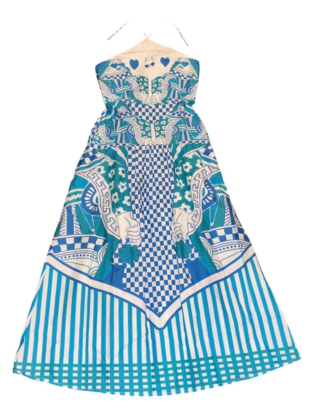 Celina Moon Blue Trap White Maxi Dress NWOT Halter NWT Small Boho